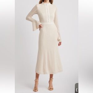 Kailee Texture Long Sleeve Midi Dress
